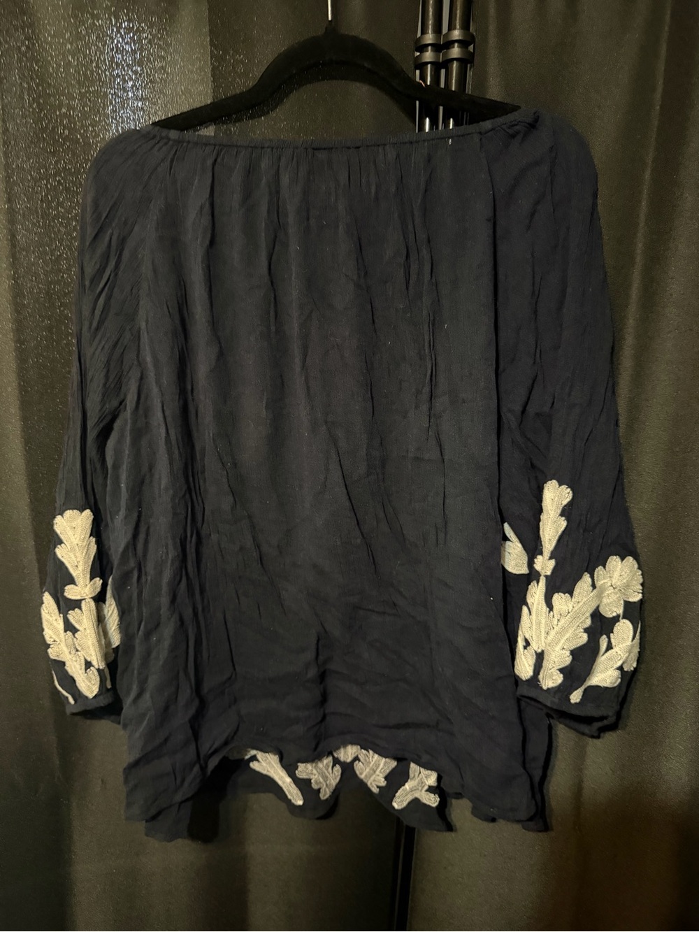 crown & ivy Navy Tunic with White Floral Embroidery - Picture 2 of 4